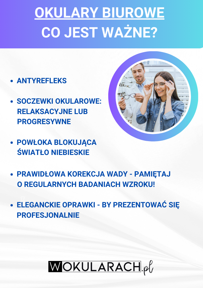 Okulary biurowe - infografika