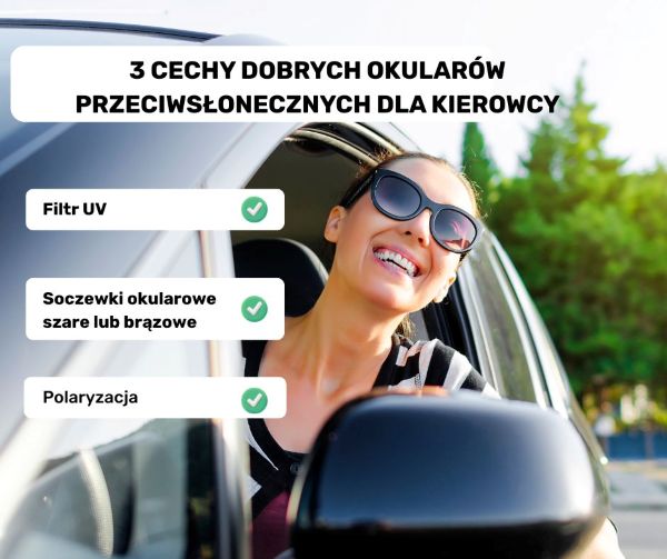 Okulary przeciwsłoneczne dla kierowcy - infografika