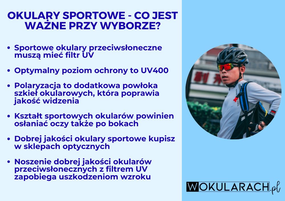 Okulary sportowe - infografika